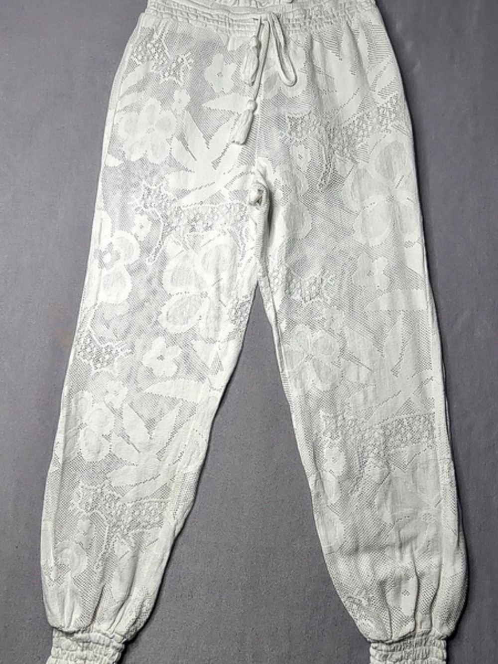 Aerie Womens Floral Lace Beach Cover Up Jogger Pants in White Size XS